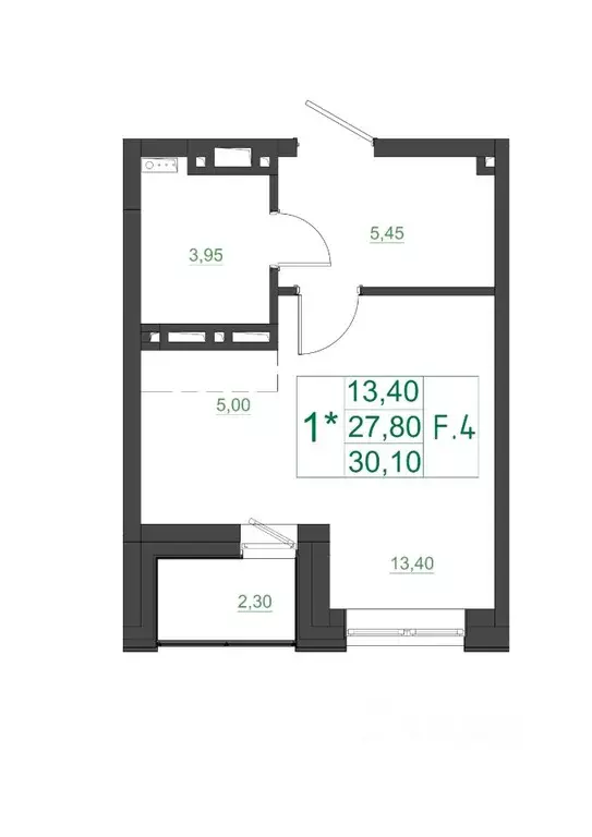 Студия Красноярский край, Красноярск Мясокомбинат мкр, 1 (30.1 м) - Фото 1