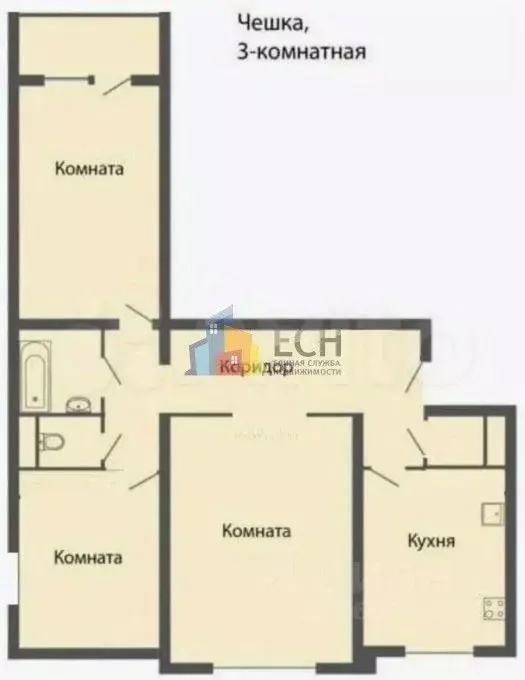 3-к кв. Тульская область, Тула ул. Максима Горького, 49 (63.1 м) - Фото 2