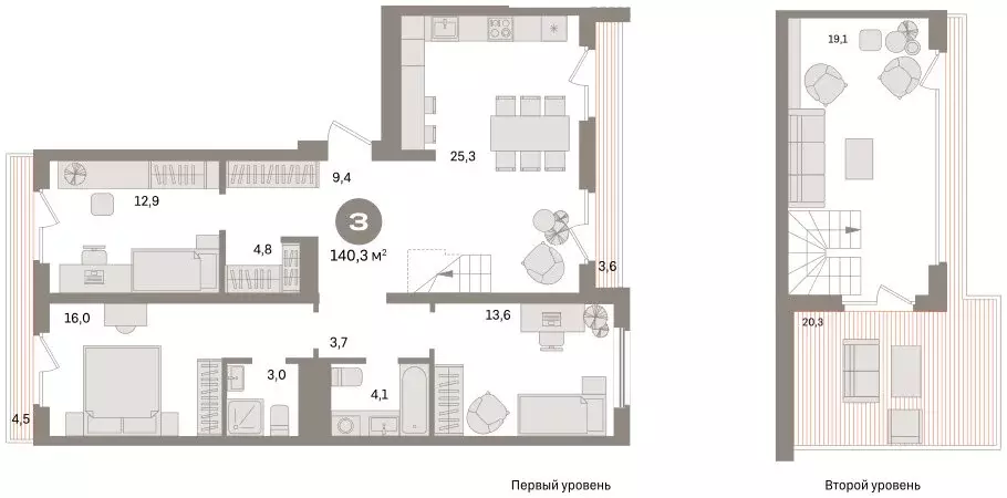 3-комнатная квартира: Екатеринбург, улица Советских Женщин (140.3 м) - Фото 2