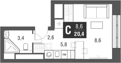 Продаётся квартира-студия, 19 м - Фото 0