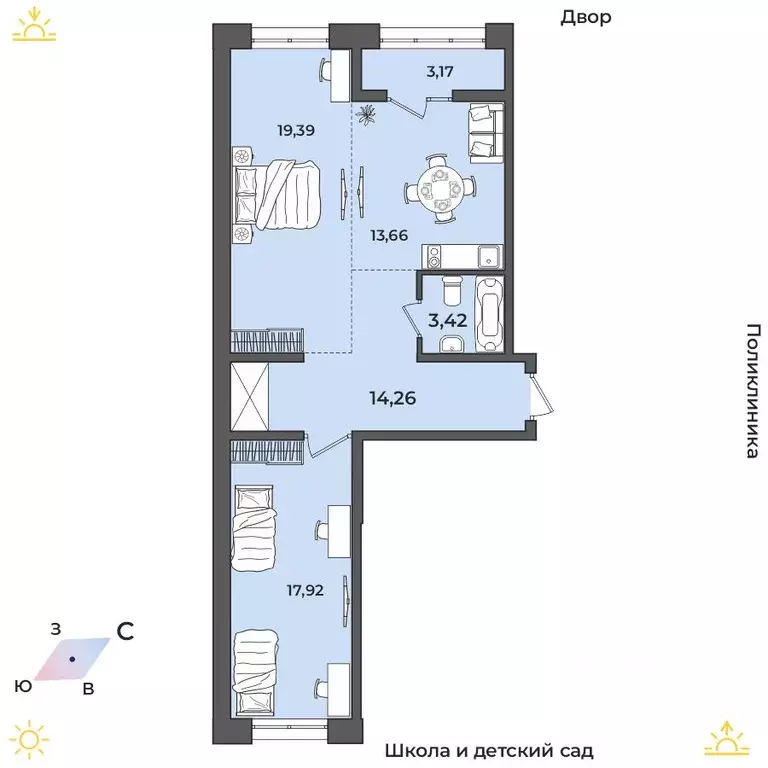 2-к кв. Иркутская область, Иркутский муниципальный округ, Маркова рп, ... - Фото 1