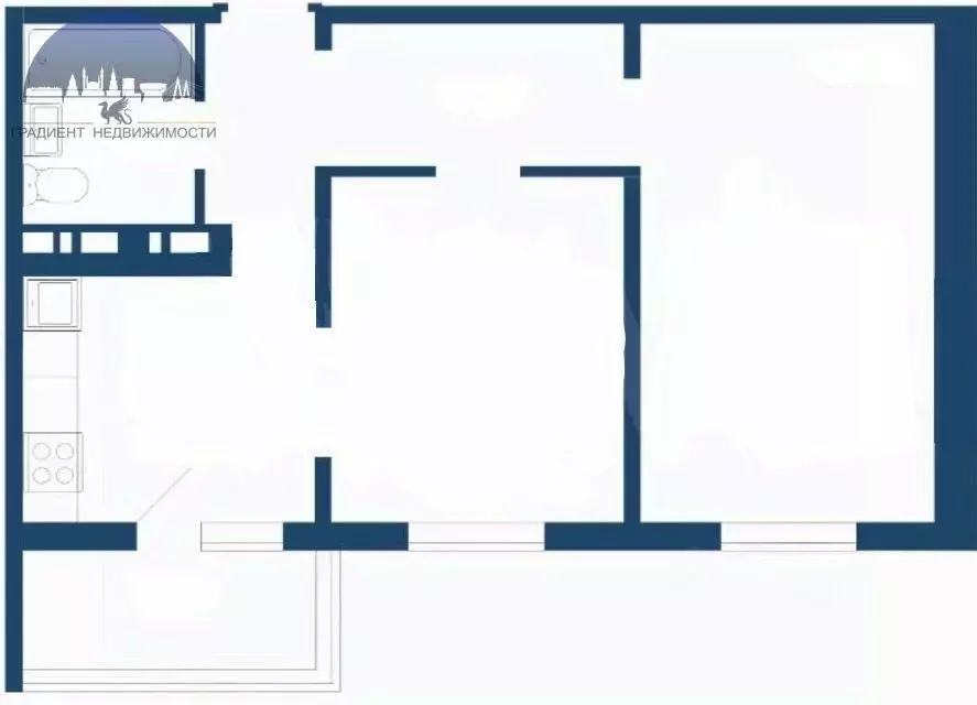 2-к кв. Татарстан, Казань ул. Александра Курынова, 10к1 (46.93 м) - Фото 1