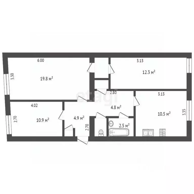 3-к кв. Ямало-Ненецкий АО, Новый Уренгой Юбилейный мкр, 1/2 (70.3 м) - Фото 1