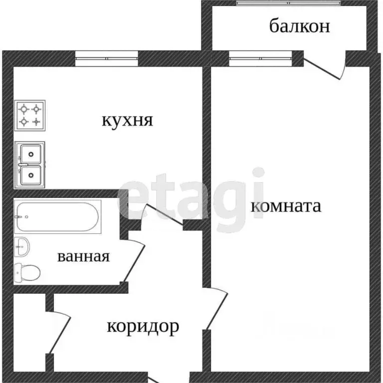 1-к кв. Свердловская область, Нижний Тагил ул. Окунева, 28 (28.8 м) - Фото 1
