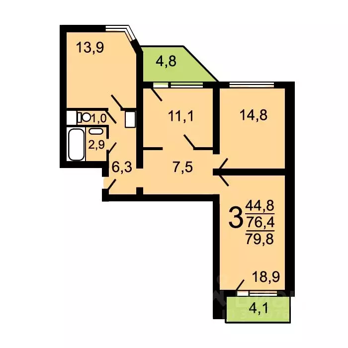 3-к кв. Московская область, Красногорск городской округ, Путилково пгт ... - Фото 2