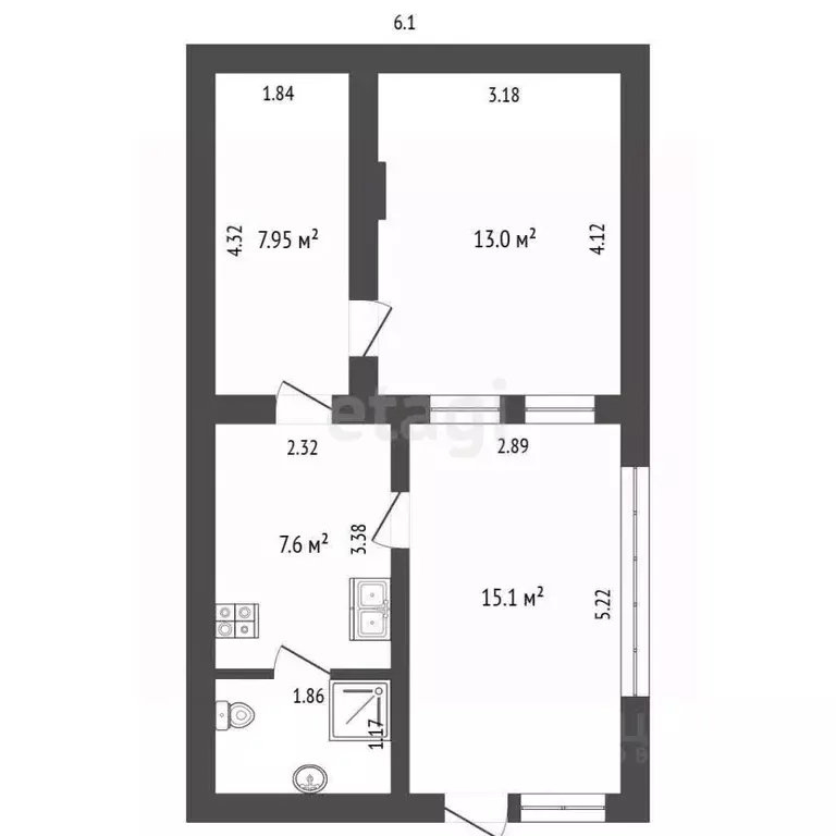 Дом в Ставропольский край, Пятигорск ул. Крайнего (46 м) - Фото 1