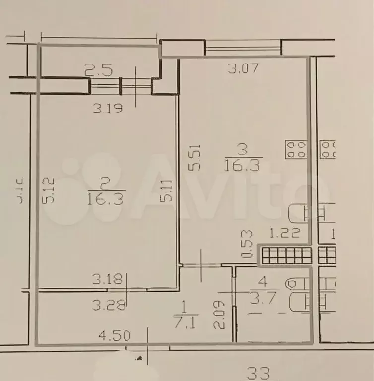 1-к. квартира, 43,4 м, 8/12 эт. - Фото 0