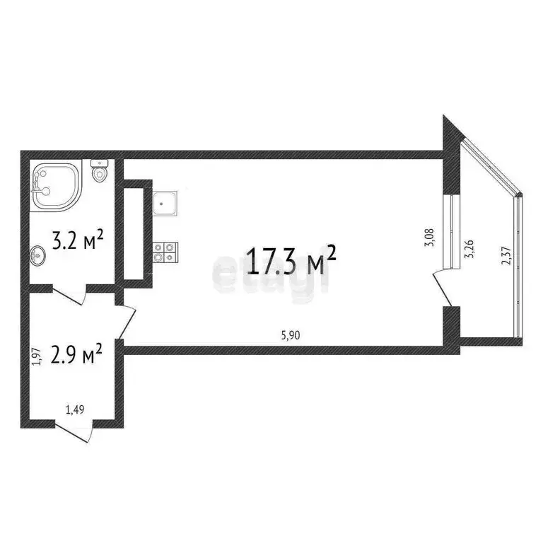 Квартира-студия: Ульяновск, улица Автомобилистов, 7А (25 м) - Фото 1