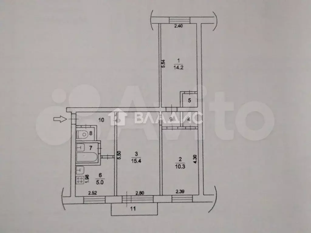 3-к. квартира, 56 м, 4/5 эт. - Фото 0