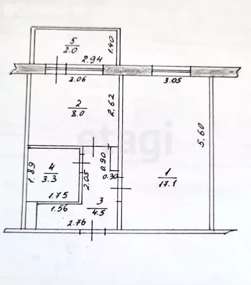 1-комнатная квартира: Казань, Минская улица, 52 (34.9 м) - Фото 1