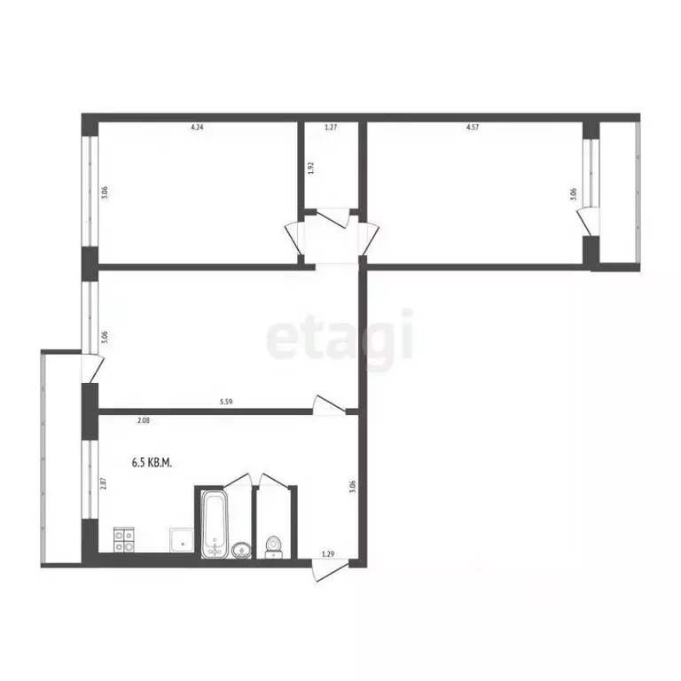 3-к кв. Мордовия, Саранск ул. Победы, 17 (64.0 м) - Фото 1