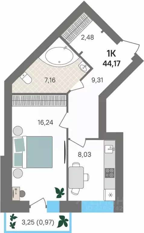 1-к кв. Пермский край, Пермский муниципальный округ, с. Култаево ул. ... - Фото 1