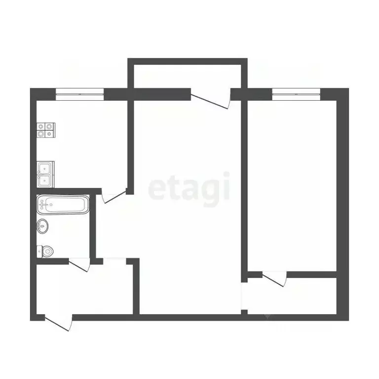 2-к кв. Тюменская область, Тюмень Одесская ул., 43 (45.7 м) - Фото 2