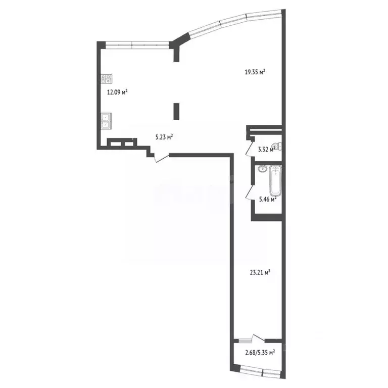 2-к кв. Ростовская область, Ростов-на-Дону Береговая ул., 6 (110.0 м) - Фото 1