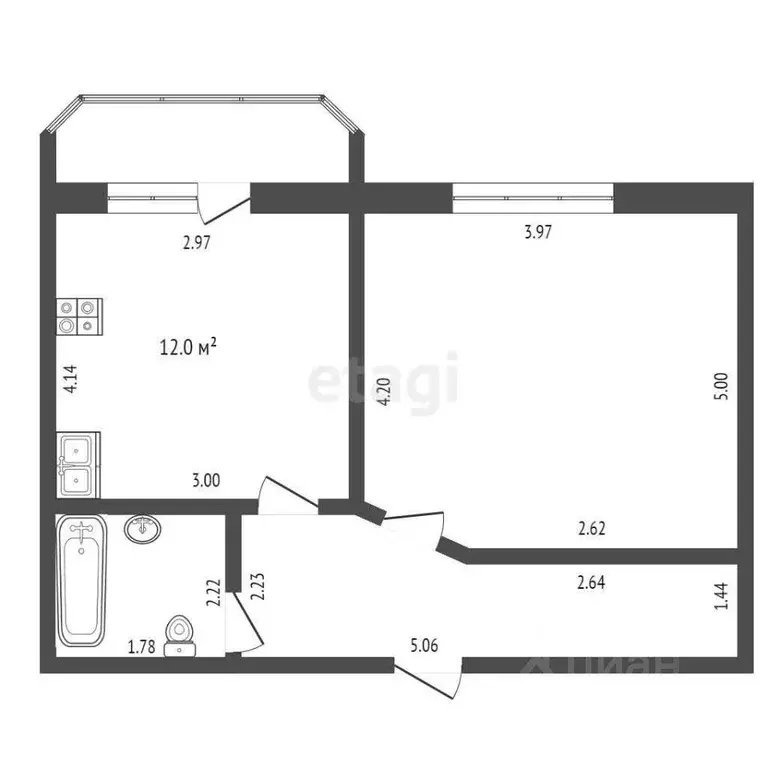 1-к кв. Мордовия, Саранск ул. Васенко, 7Г (44.2 м) - Фото 1