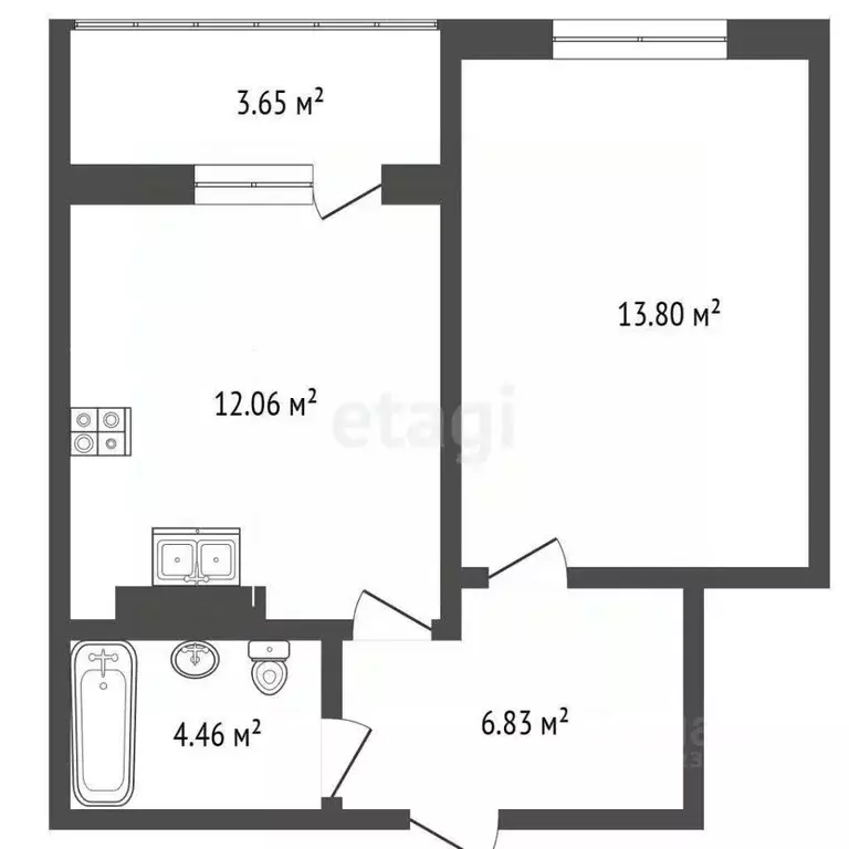 1-к кв. Пермский край, Пермь Холмогорская ул., 4В (35.4 м) - Фото 1