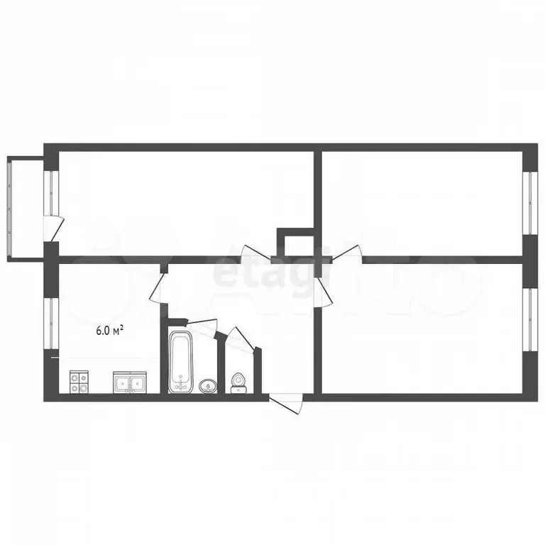 3-к. квартира, 62 м, 4/5 эт. - Фото 0