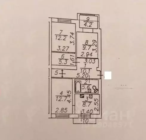 3-к кв. Астраханская область, Астрахань Сахалинская ул., 9к1 (66.3 м) - Фото 1