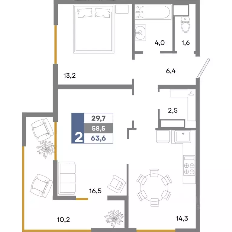 2-к кв. Крым, Симферопольский район, Мирновское с/пос, с. Белоглинка ... - Фото 1