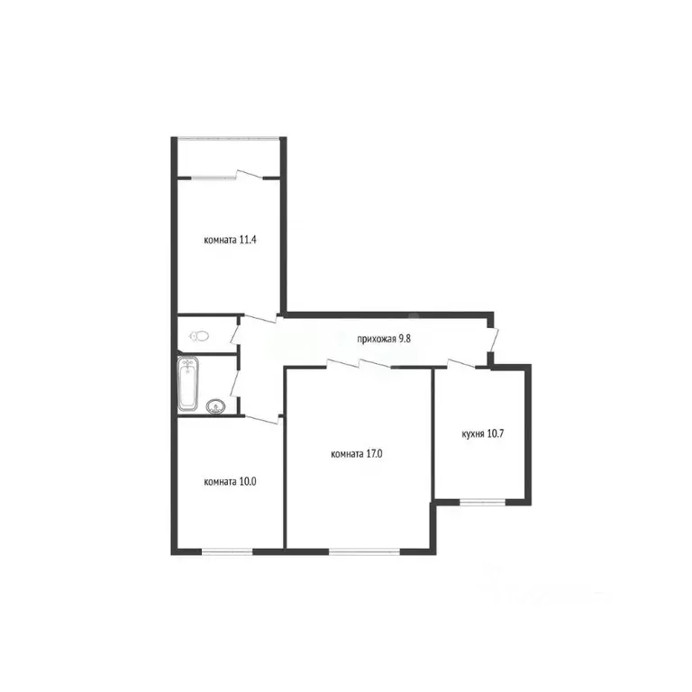 3-к кв. Смоленская область, Вязьма ул. Полины Осипенко, 27 (62.6 м) - Фото 2