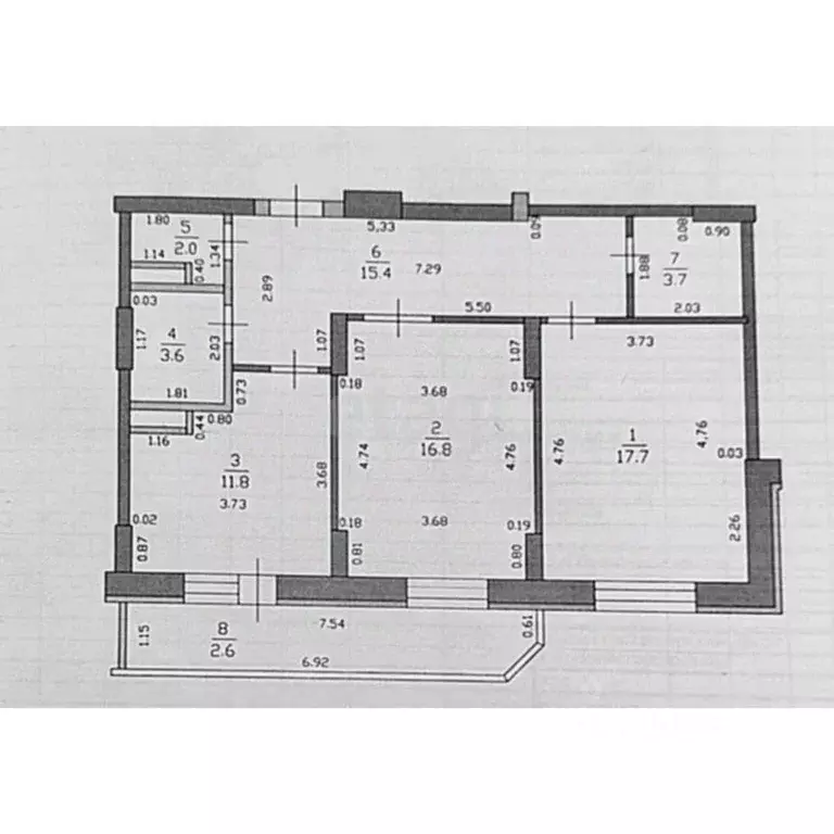 3-к кв. Татарстан, Казань ул. Академика Глушко, 8 (71.0 м) - Фото 2
