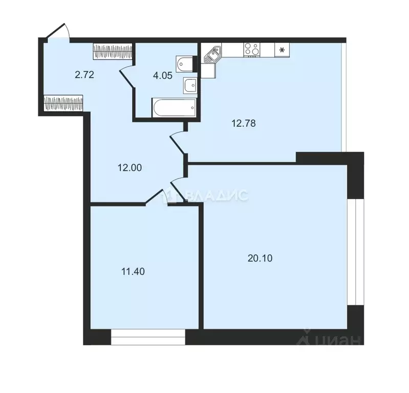 2-к кв. Липецкая область, Липецк Елецкое ш., 7А (57.1 м) - Фото 2