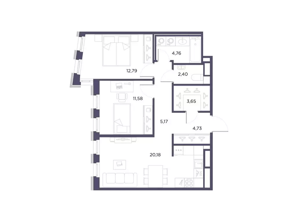2-комнатная квартира: Санкт-Петербург, Лисичанская улица, 22 (65.26 м) - Фото 1