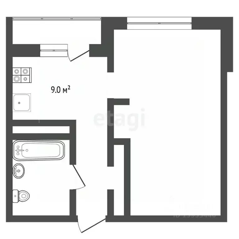 1-к кв. Тюменская область, Тюмень ул. Константина Посьета, 3 (40.8 м) - Фото 2