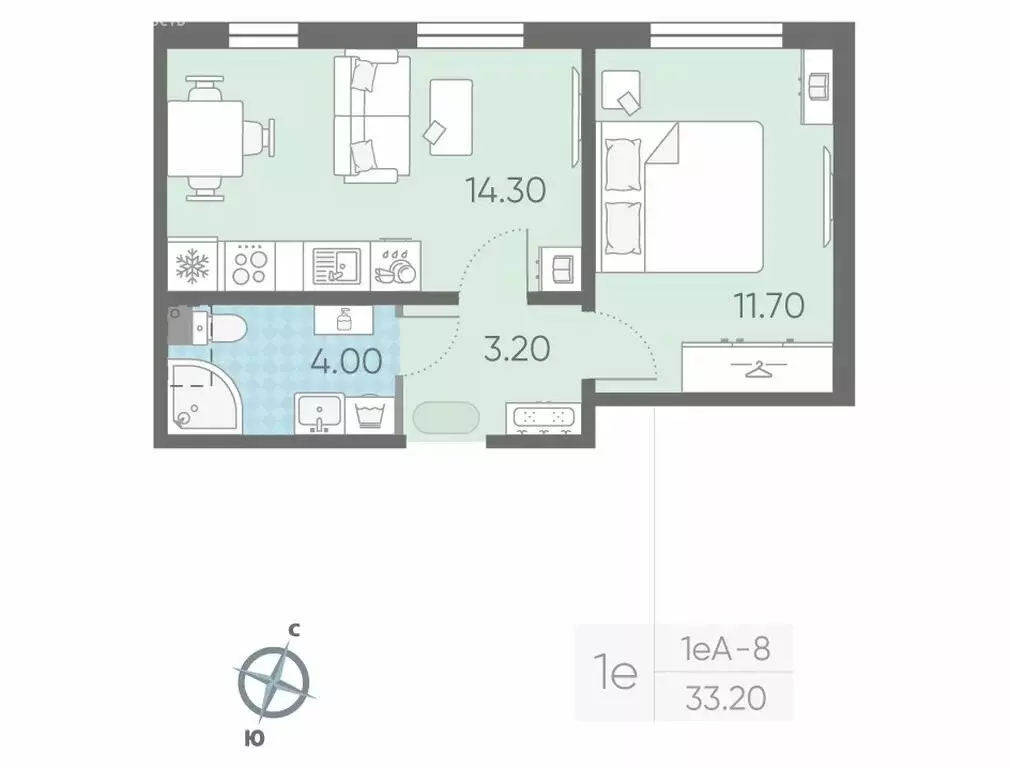 1-комнатная квартира: посёлок Ковалёво, жилой комплекс ЛСР Ржевский ... - Фото 1