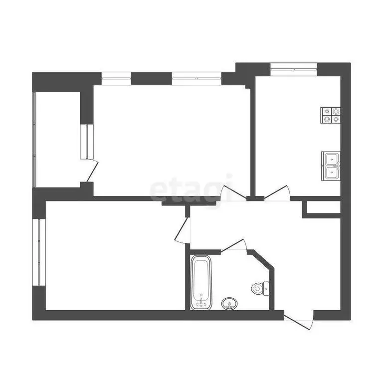 2-комнатная квартира: Тюмень, улица Газовиков, 35 (56.6 м) - Фото 1