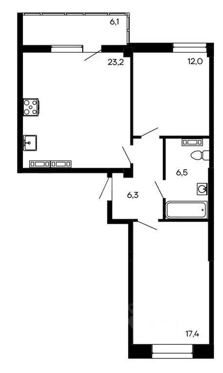 2-к кв. Севастополь Ленинский муниципальный округ, Доброгород жилой ... - Фото 1