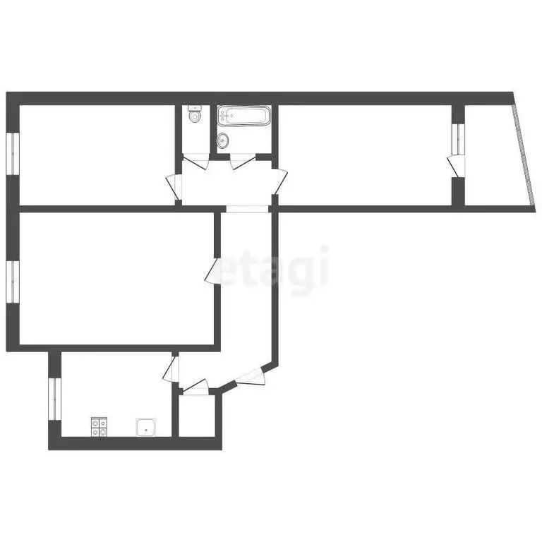 3-комнатная квартира: Тюмень, улица Николая Чаплина, 123 (66.7 м) - Фото 0