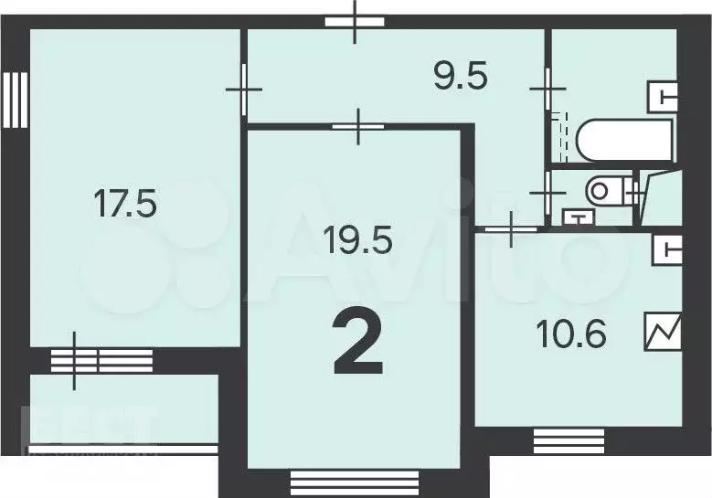 Аукцион: 2-к. квартира, 62,4 м, 3/16 эт. - Фото 0