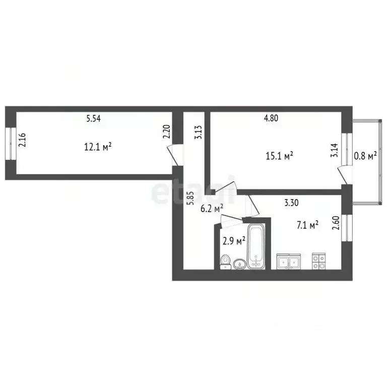 2-к кв. Крым, Феодосия ул. Советская, 16 (43.4 м) - Фото 2