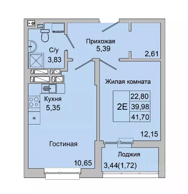 2-к кв. Ростовская область, Батайск ул. Булгакова, 11 (41.7 м) - Фото 0