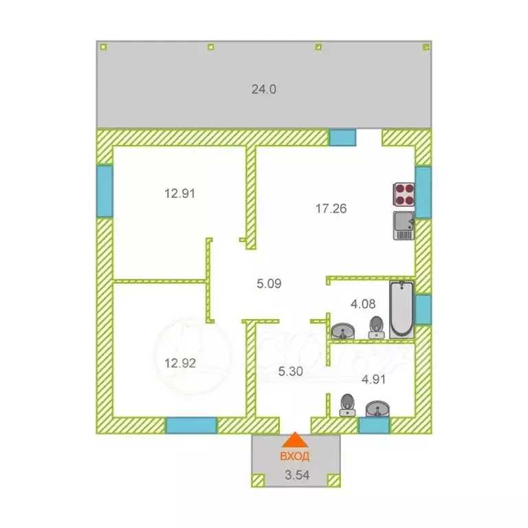 Дом в Тюменский муниципальный округ, деревня Молчанова (67 м) - Фото 2