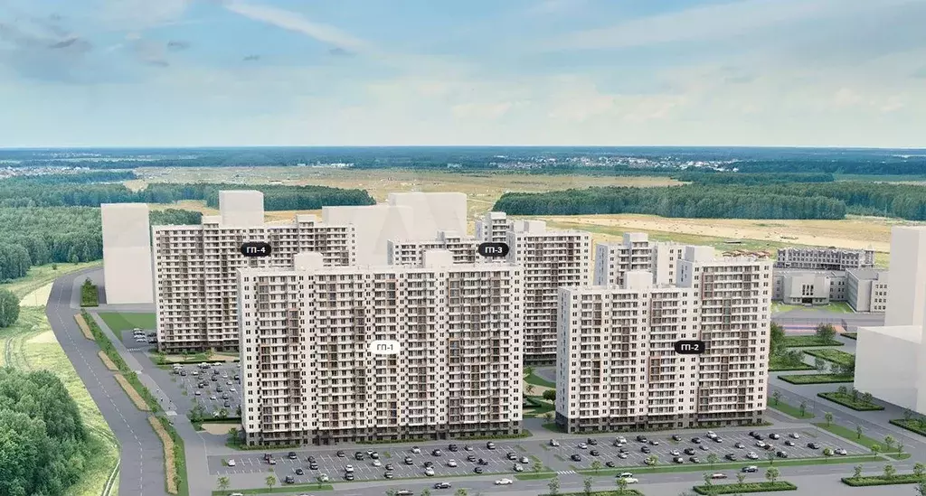 1-к. квартира, 44,8 м, 14/17 эт. - Фото 1