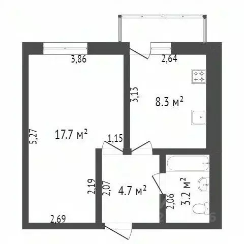 1-к кв. Калужская область, Калуга ул. Владимира Козлова, 12 (33.0 м) - Фото 1