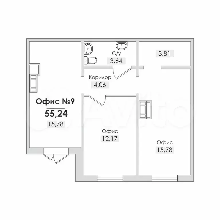 Офис, 55.24 м - Фото 0