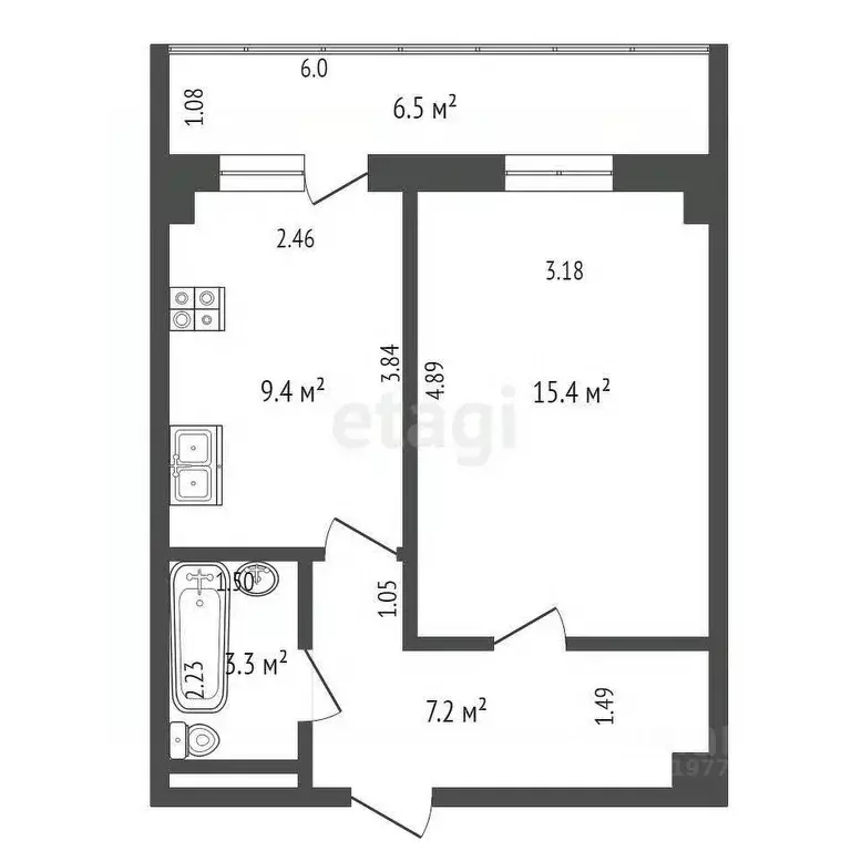 1-к кв. Саха (Якутия), Якутск ул. Жорницкого, 7/32 (35.3 м) - Фото 2