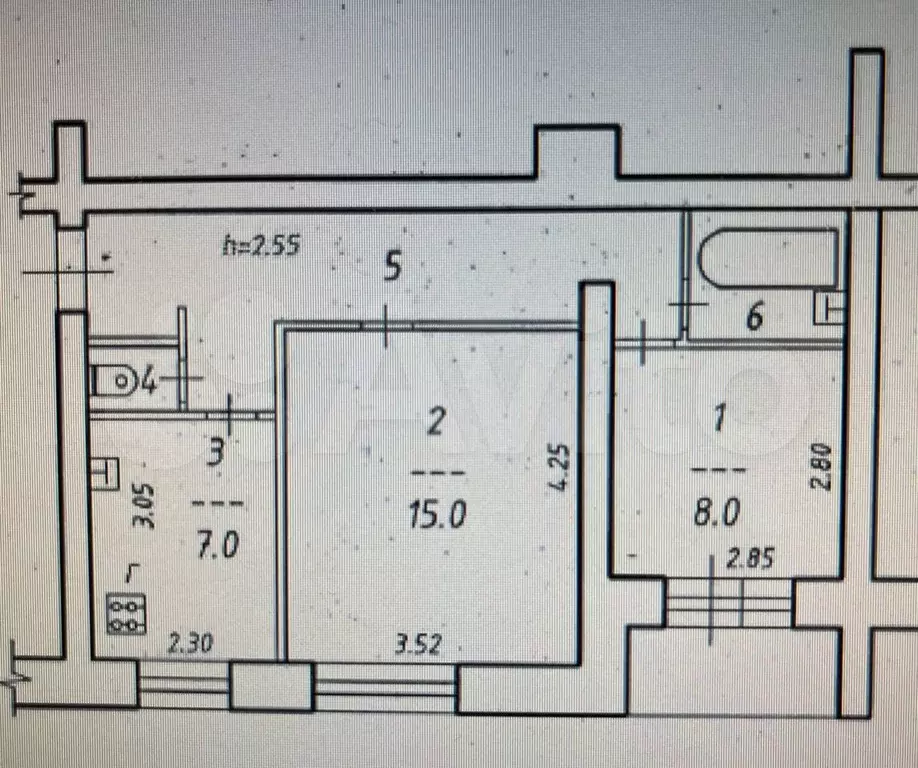 2-к. квартира, 44 м, 2/9 эт. - Фото 0