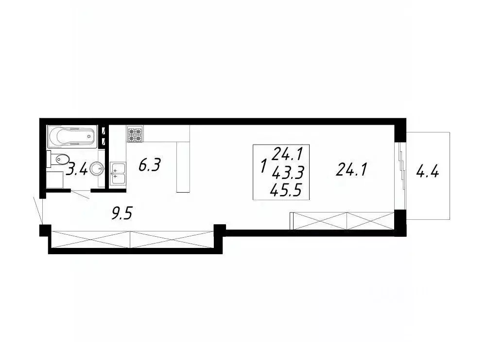 1-к кв. Ставропольский край, Ессентуки Озеро жилой комплекс (45.5 м) - Фото 1