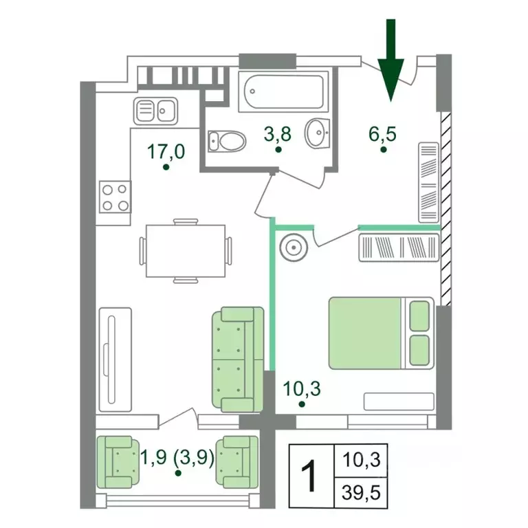 1-к кв. Крым, Симферопольский район, с. Мирное, Жигулина Роща мкр, ... - Фото 1
