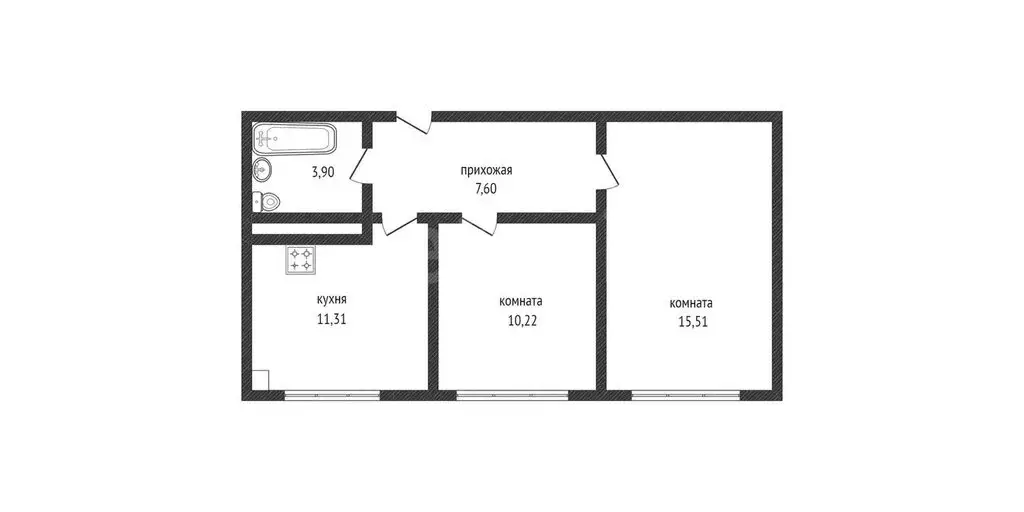 2-комнатная квартира: Новая Адыгея, Береговая улица, 1к4 (48.8 м) - Фото 1