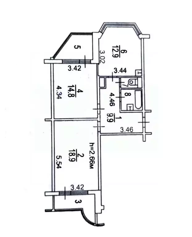 2-к кв. Москва Рождественская ул., 12 (60.4 м) - Фото 1