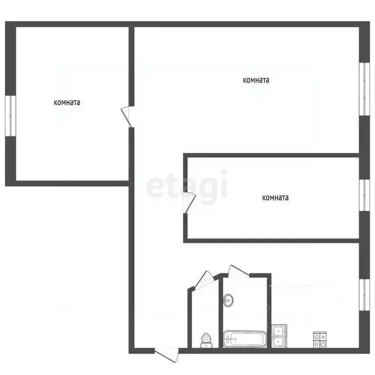 3-к кв. Тюменская область, Тюменский муниципальный округ, с. Мальково ... - Фото 2