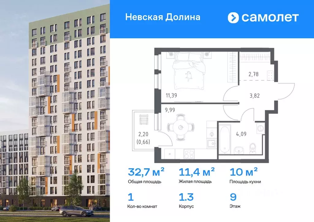 1-к кв. Ленинградская область, Всеволожский район, Свердловское ... - Фото 1