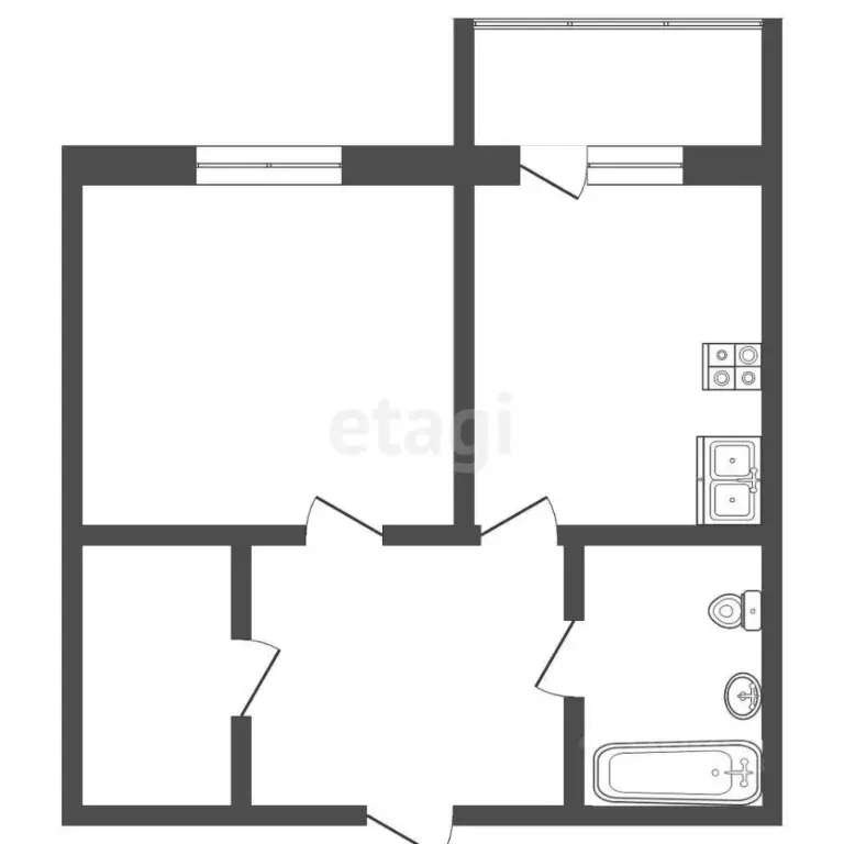 1-к кв. Ханты-Мансийский АО, Сургут Быстринская ул., 10 (41.0 м) - Фото 0