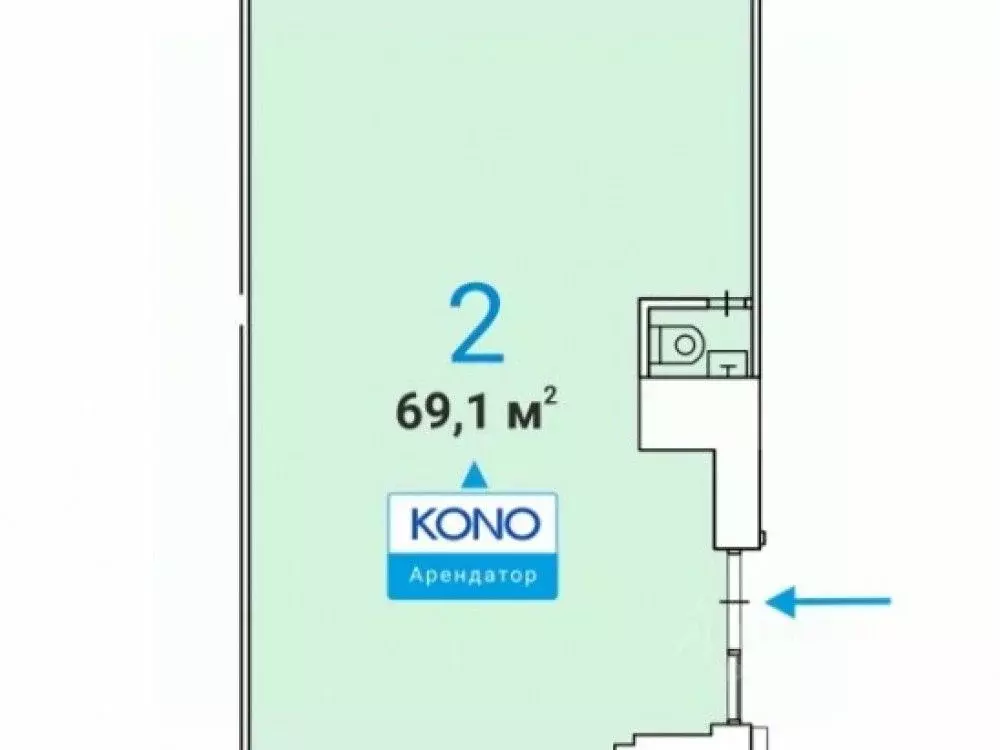 Торговая площадь в Москва Калужская пл., 1К1 (69 м) - Фото 2