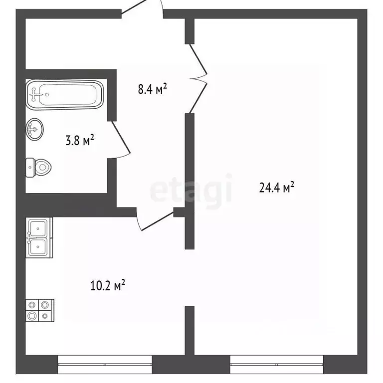 1-к кв. Московская область, Мытищи Юбилейная ул., 4 (46.7 м) - Фото 2